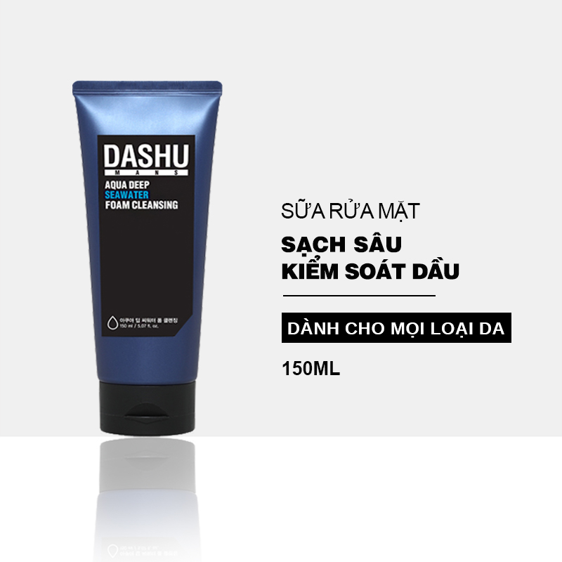 Sữa rửa mặt nam DASHU Aqua Deep Seawater sạch sâu kiểm soát nhờn sữa rửa mặt tạo bọt dành cho mọi loại da JN-SRM01