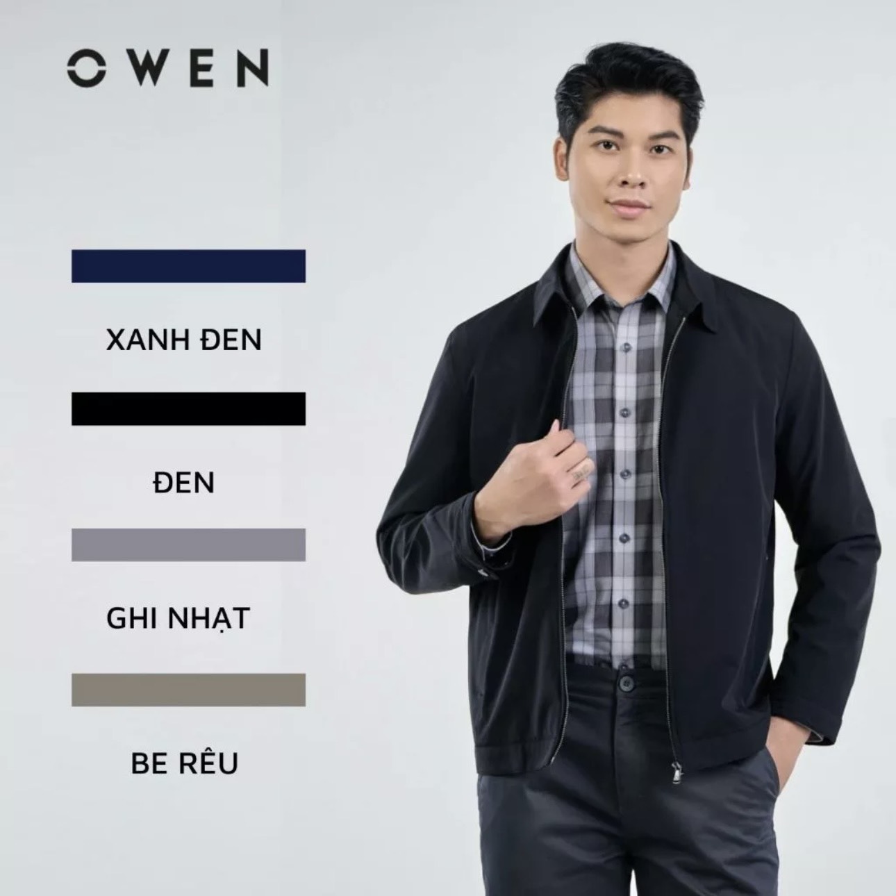 OWEN - Áo khoác gió nam 2 lớp cổ bẻ