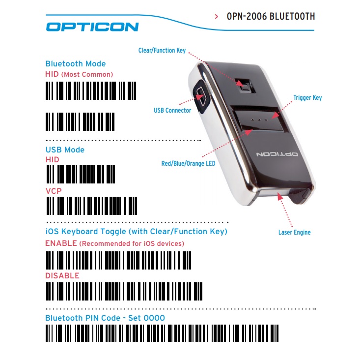 Máy quét mã vạch  OPTICON OPN-2006 (Hàng chính hãng)