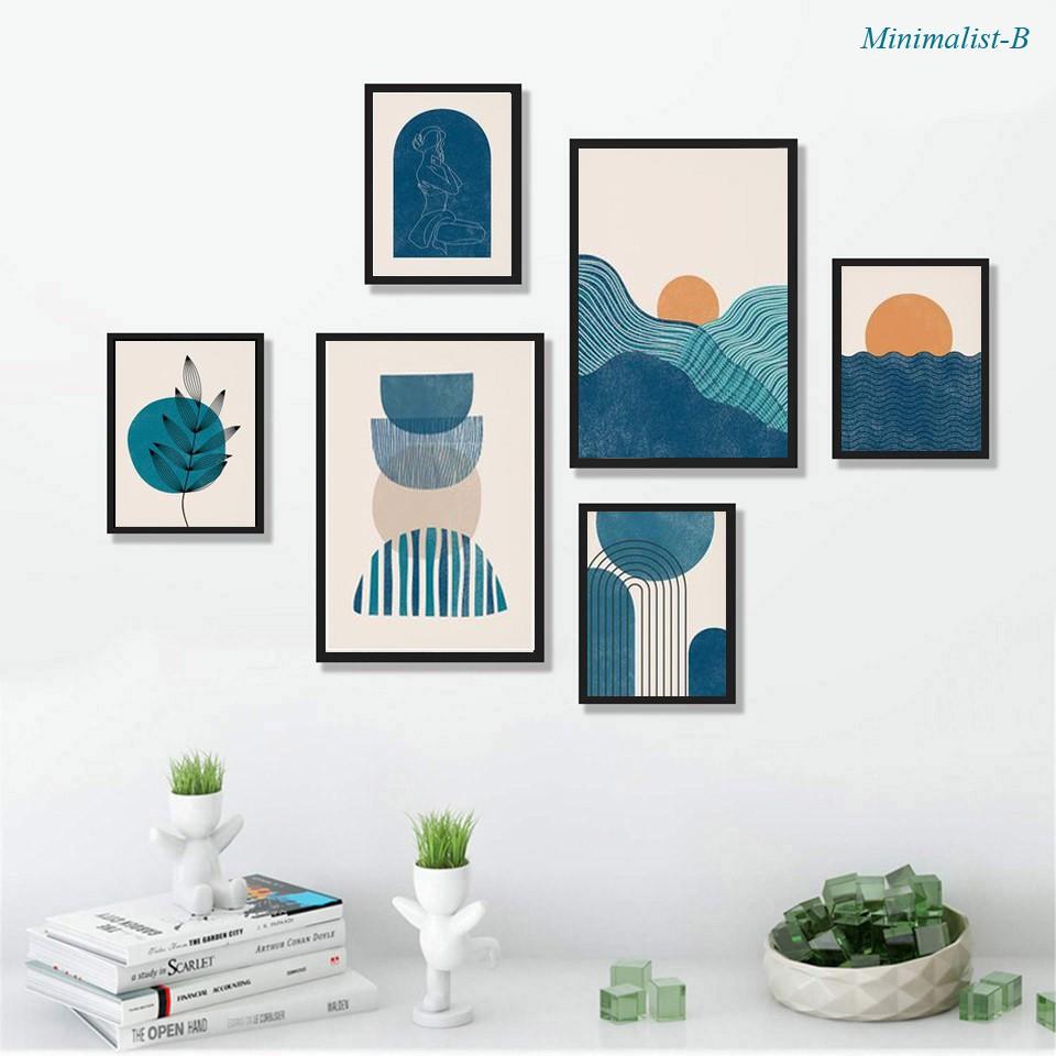 Bộ 6 KHUNG TRANH treo tường tặng ảnh đi kèm Decor phòng