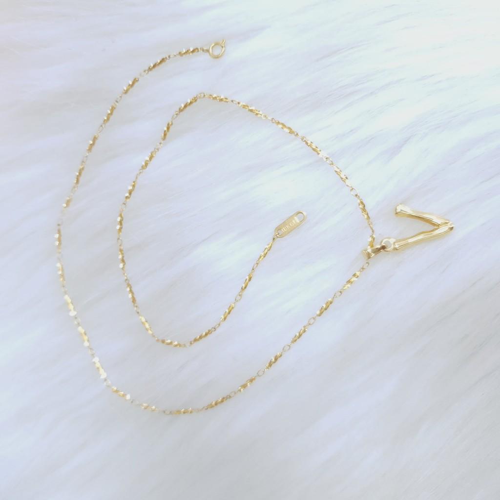 Dây Chuyền Nữ Chữ Cái Titanium Cao Cấp-Dùng lâu dài tắm rửa thoải mái không đen