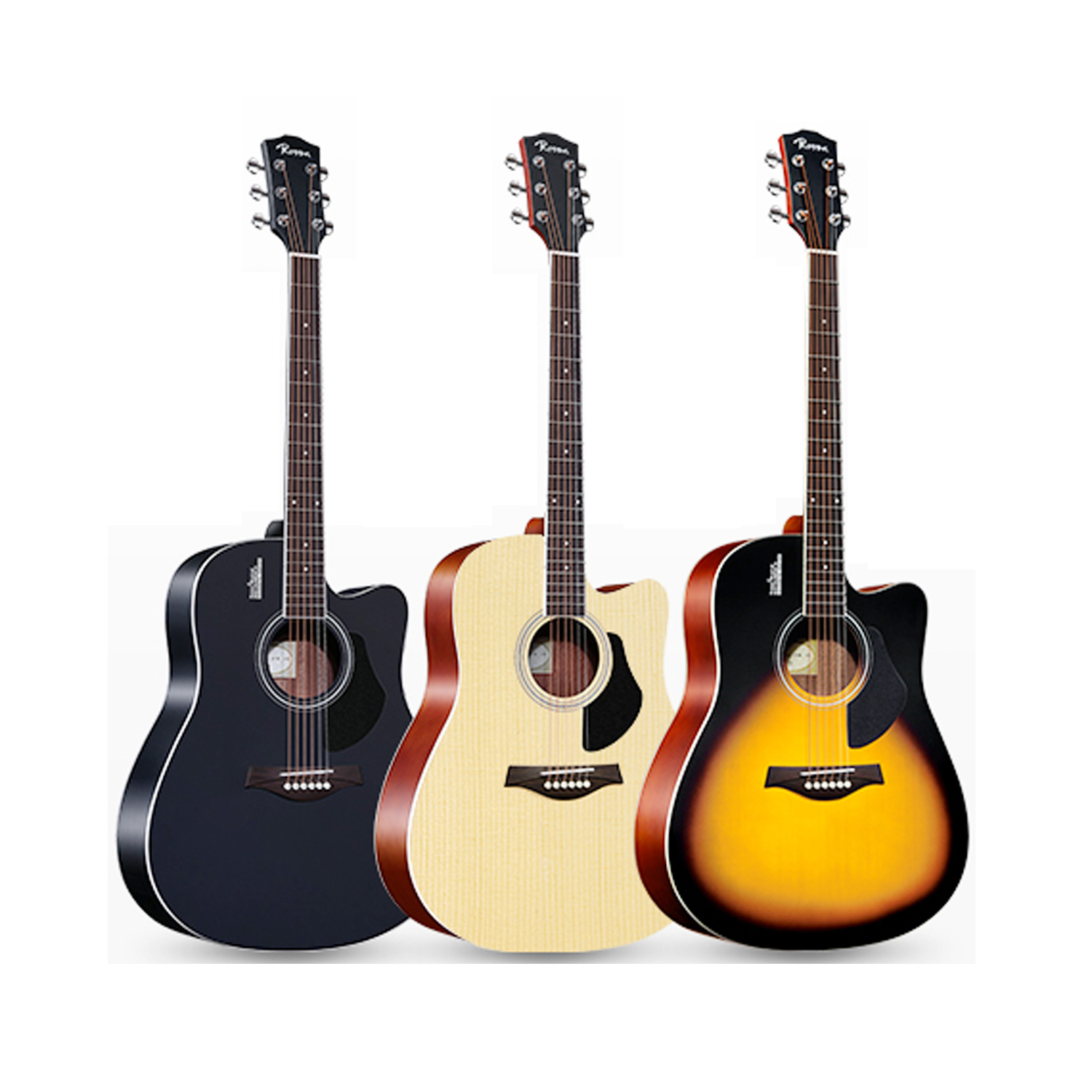 Đàn Guitar Acoustic Rosen G11 Màu Đen Dáng D (Size 41) Phân Phối Chính Hãng - Kèm móng gảy DreamMaker