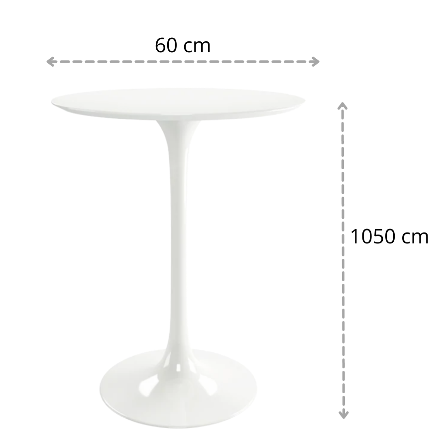 Bàn chân trụ cao đúc composite nguyên khối Bàn bar mặ tròn nhỏ gọn để bình hoa trang trí phòng khách tiêu chuẩn Châu Âu - Livingroom decor bar table TB Tulip -06S