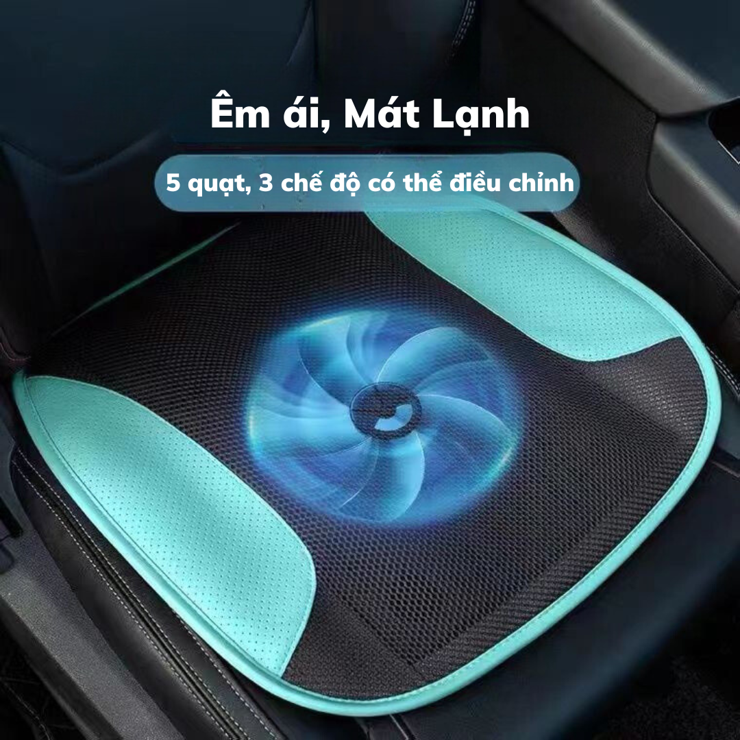 Đệm,tấm làm mát ghế Ô tô,văn phòng,Vỏ Bọc Ghế Xe Hơi mát lạnh chuyên dụng quạt công suất lớn,hoạt động êm ái