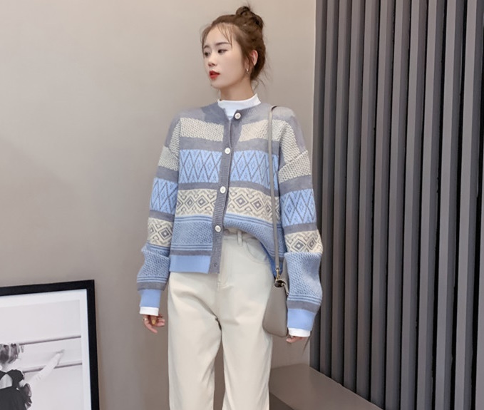 Áo khoác len nữ cardigan họa tiết thổ cẩm ulzzang - DL66186 - Hàng Quảng Châu cao cấp