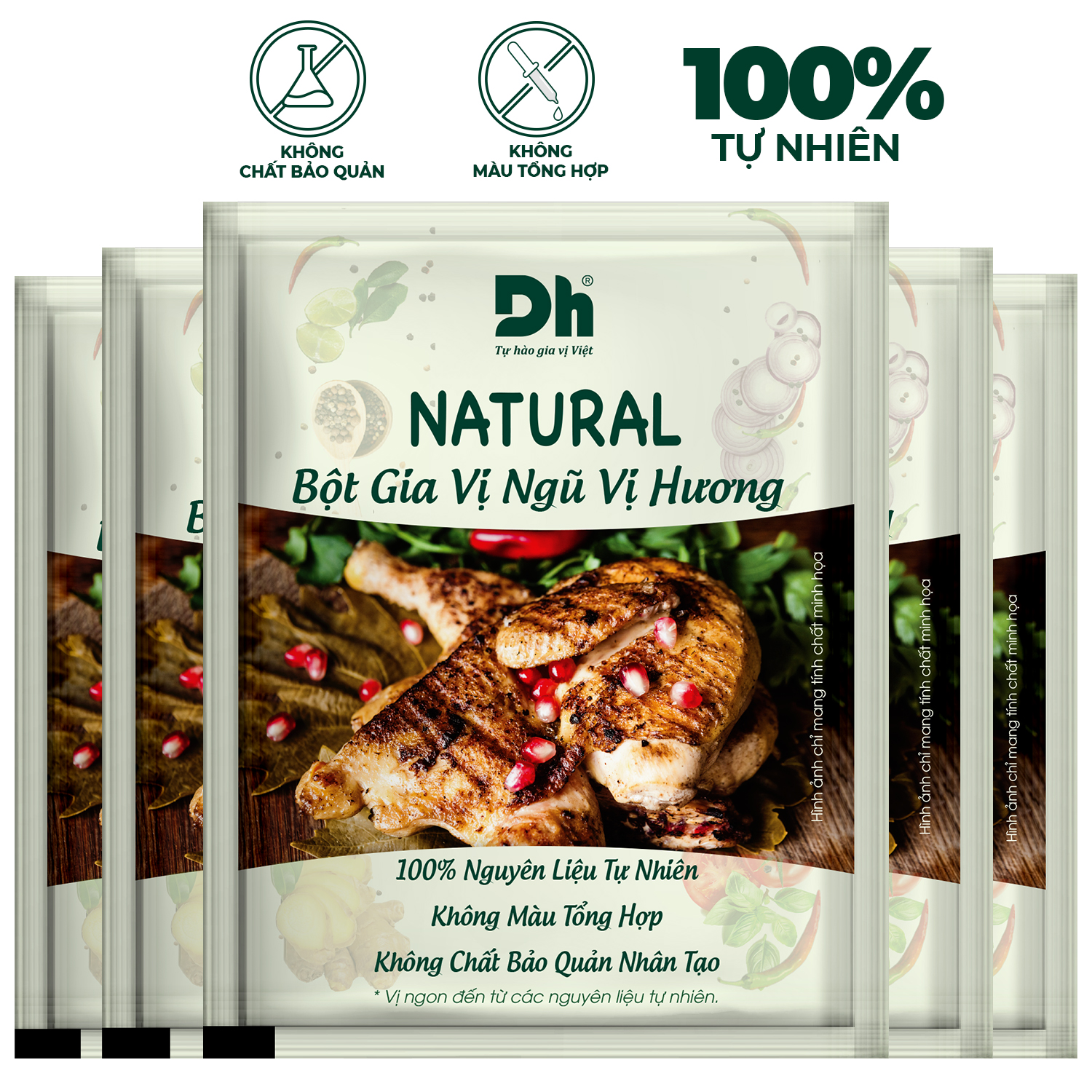 Combo 5 gói Natural Bột Gia Vị Ngũ Vị Hương 10gr Dh Foods