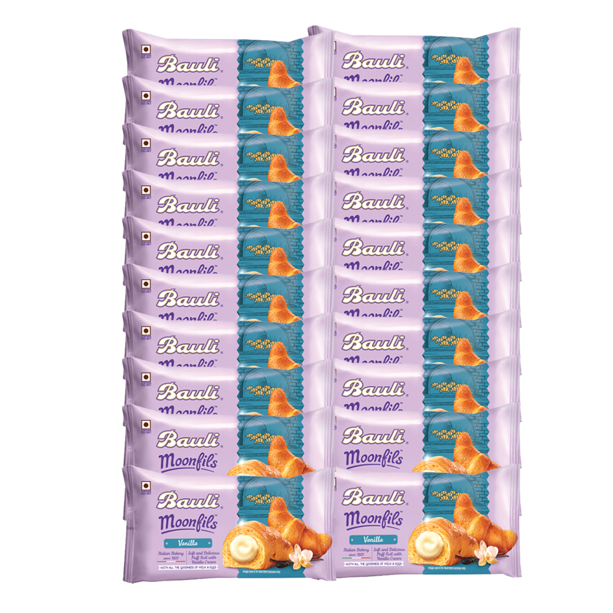 Combo 20 bánh Bauli Moonfils Vanilla 45g