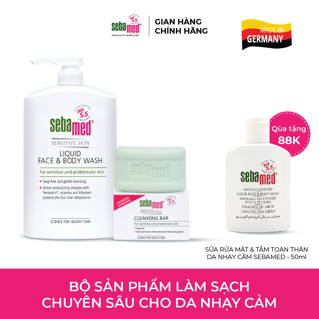 Bộ sản phẩm làm sạch chuyên sâu cho da nhạy cảm Sebamed