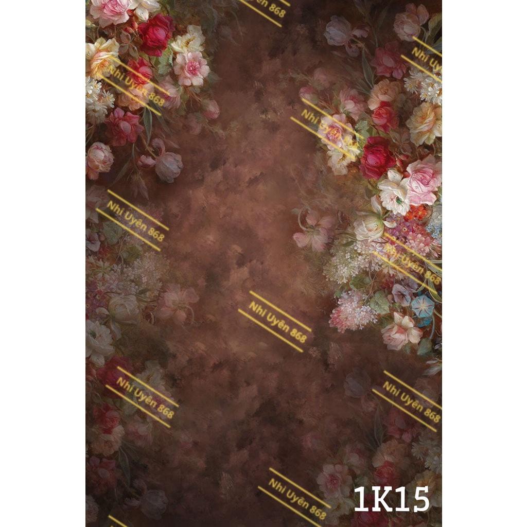 Tranh vải decor / Thảm vải treo tường / Thảm vải chụp ảnh chủ đề loang hoa (mã 1K15)