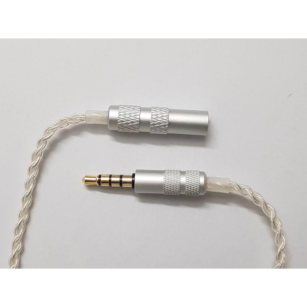 Dây nối dài chất lượng cao 4 lõi mạ bạc, giắc 3.5mm, sử dụng được Micro và nút điều khiển trên tai nghe