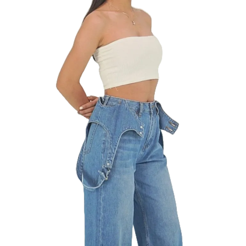 Set quần bò + Áo bò ngắn Y4 siêu hot, chất jeans Cao Cấp, quần jean ống đứng, Co Giãn - thương hiệu Samma Jeans - Quần Jeans