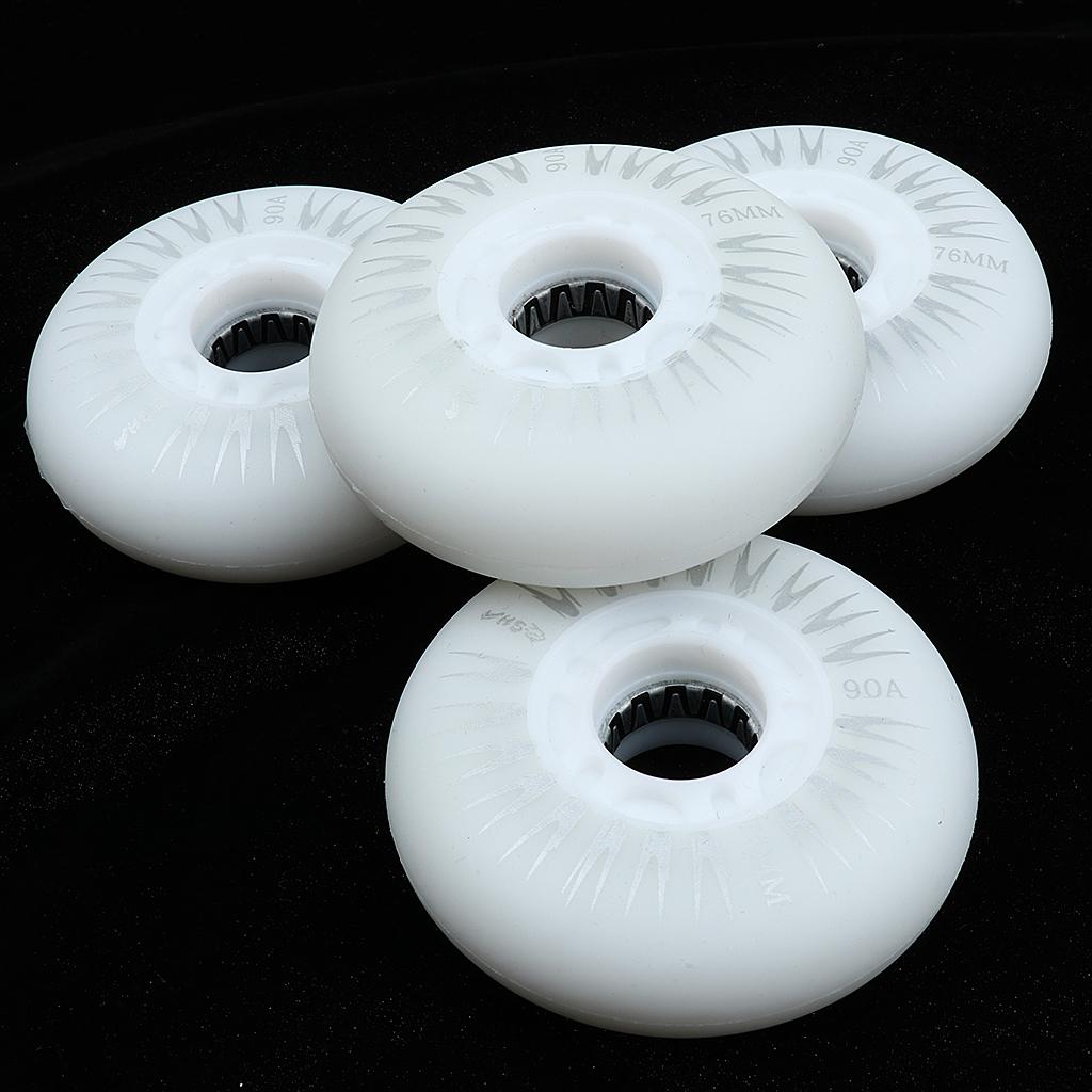 4 Pieces LED Lights Flashing Inline Roller Skate Replacement Wheels 3 Sizes