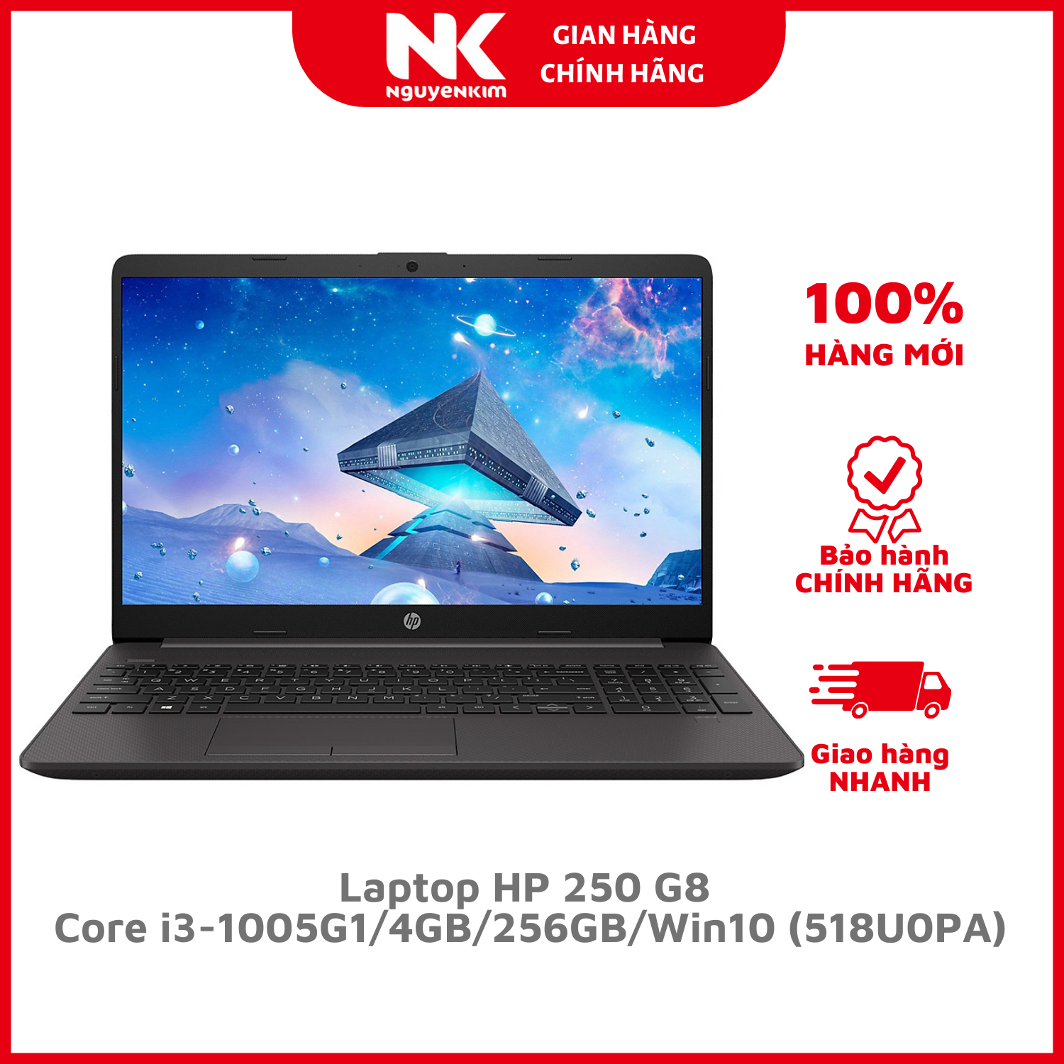 Laptop HP 250 G8 i3-1005G1/4GB/256GB/Win10 (518U0PA) - Hàng Chính Hãng