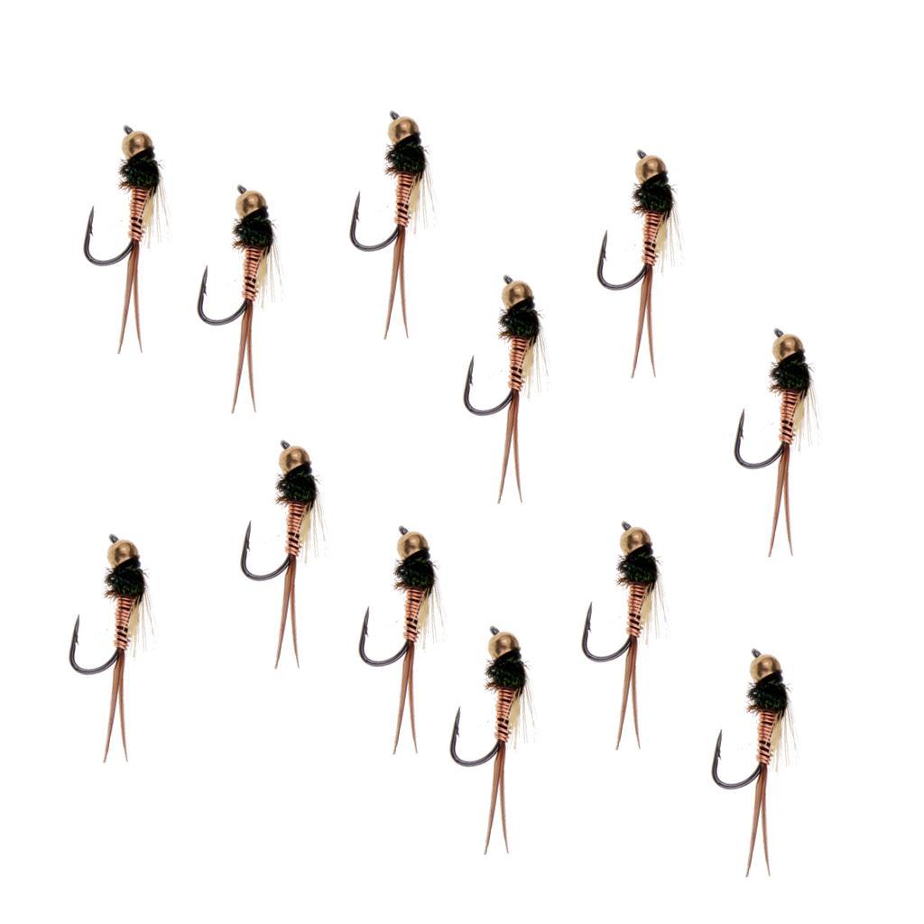 Fly Fishing Flies Bead Head Fast Sinking Wet Flies Lure For Bass Salmon Carp