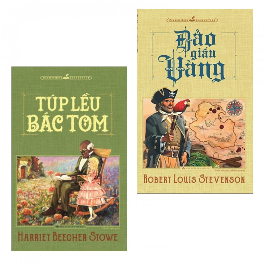 Combo Tiểu Thuyết Kinh Điển Đặc Sắc: Đảo Giấu Vàng + Túp Lều Bác Tom (Tặng kèm bookmark)