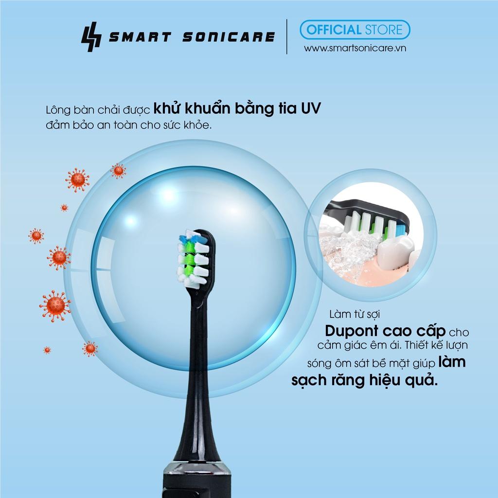 Đầu bàn chải thay thế cho bàn chải điện Smart Sonicare SS01- Đen-làm sạch mảng bám, diệt vi khuẩn