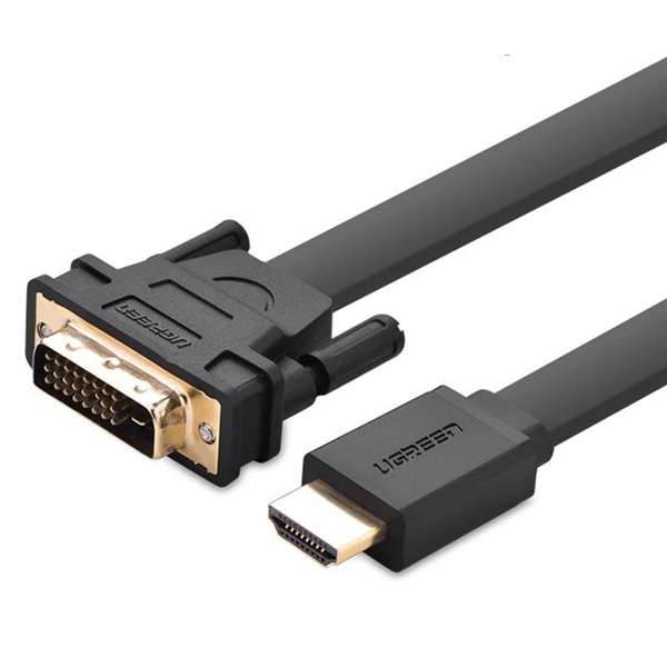 Dây cáp chuyển đổi HDMI sang DVI-D dây dang dẹt dài 2M UGREEN HD106 30106 - Hàng chính hãng