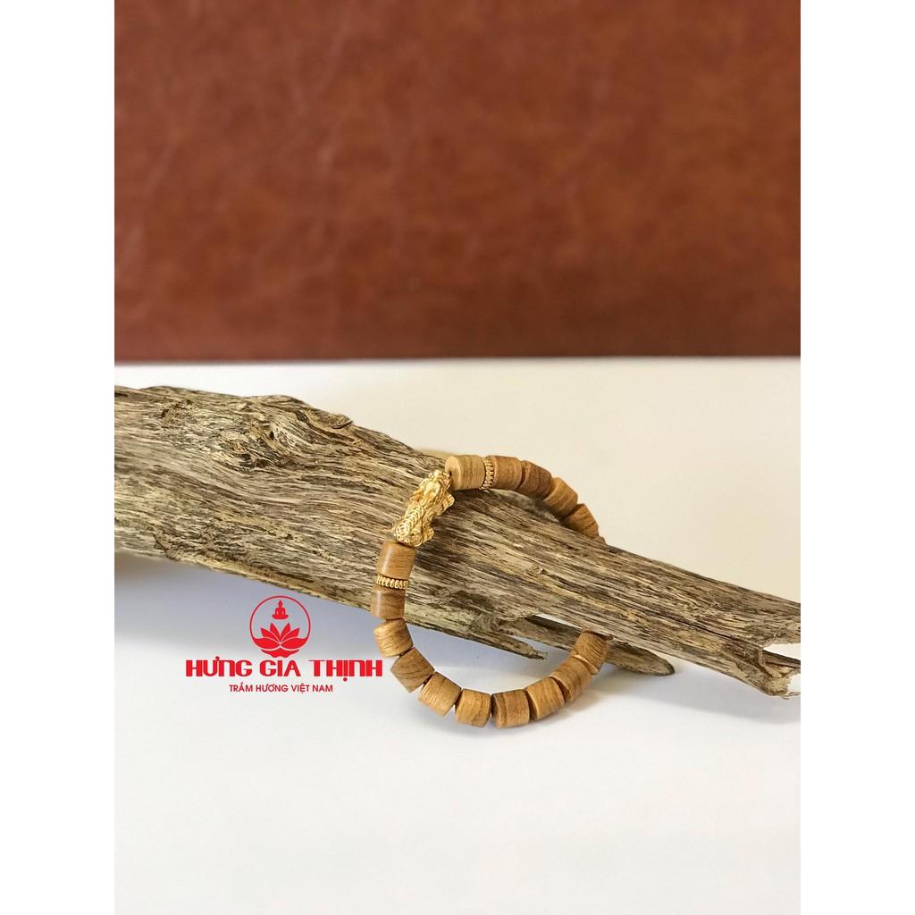 Vòng Tay Trầm Hương Trụ Trúc Tròn Mix Tỳ Hưu