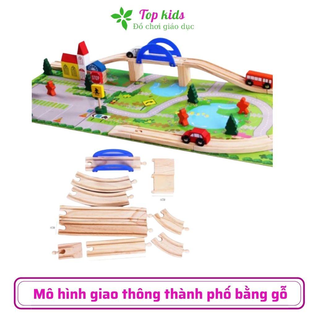 Đồ chơi lắp ráp mô hình giao thông đô thị thành phố bằng gỗ thông minh cho bé trai bé gái 1 2 3 4 5 6 tuổi