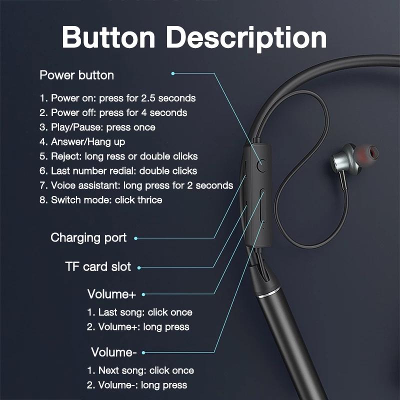 Gusima TWS 80 Giờ Tai Nghe Nhét Tai Bluetooth Tai Nghe Chạy Bass Tai Nghe Nhét Tai Không Dây Có Mic Stereo Cổ Thể Thao Tai Nghe Thẻ TF