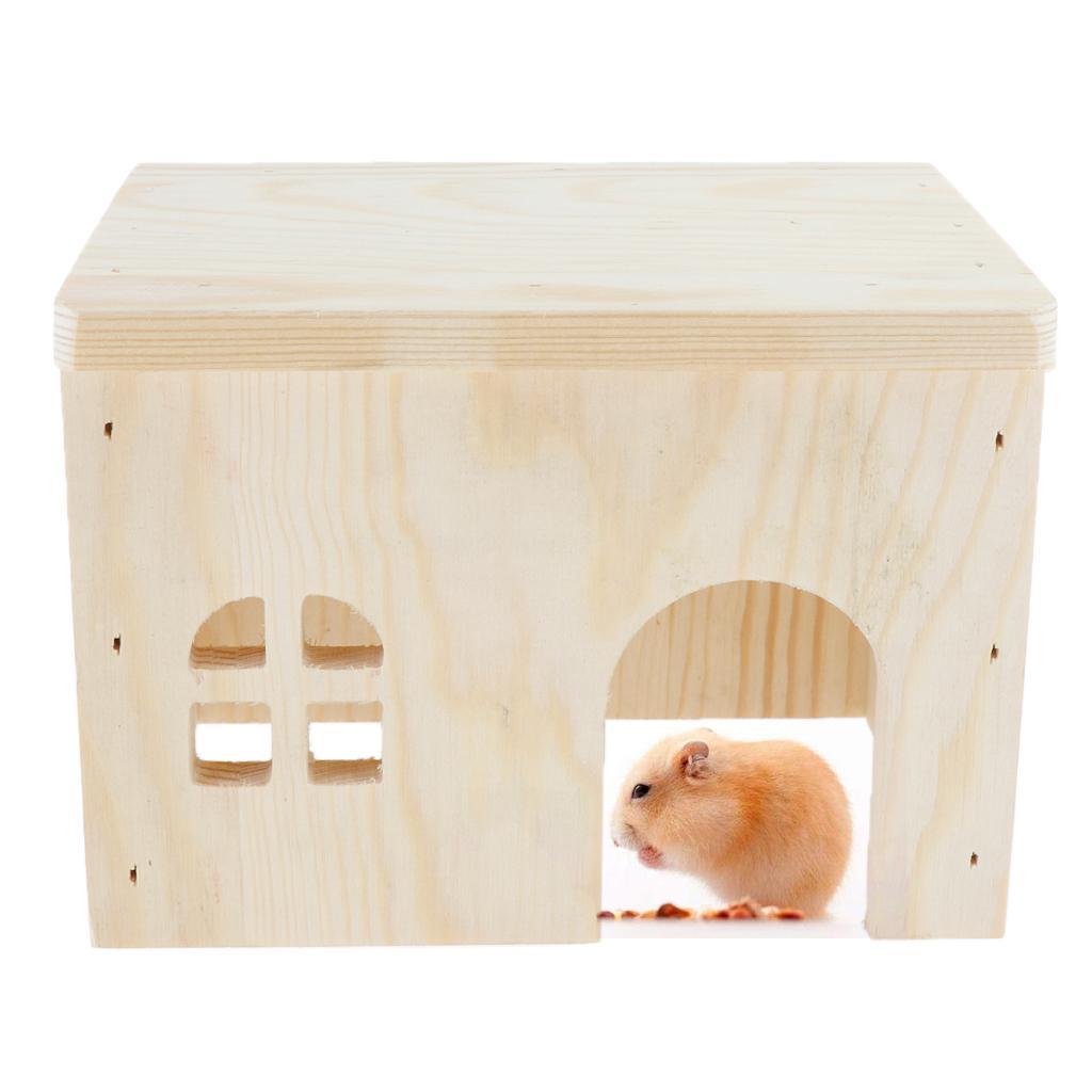 Wooden Hamster House Hideout Hut Hideaway  Toys Chews for Small