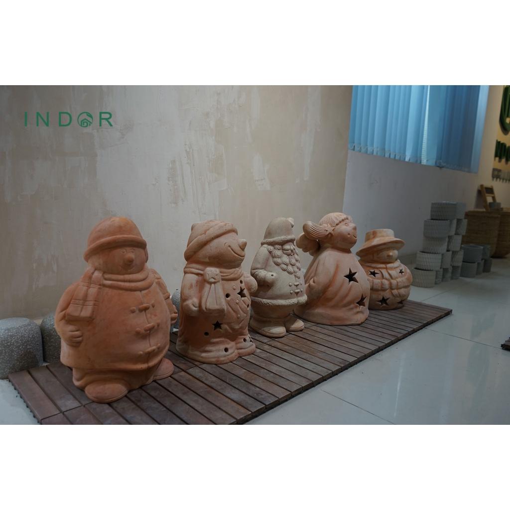 Tượng ông già tuyết big size chất liệu đất nung terracotta Tượng decor Noel Tượng trang trí nội ngoại thất