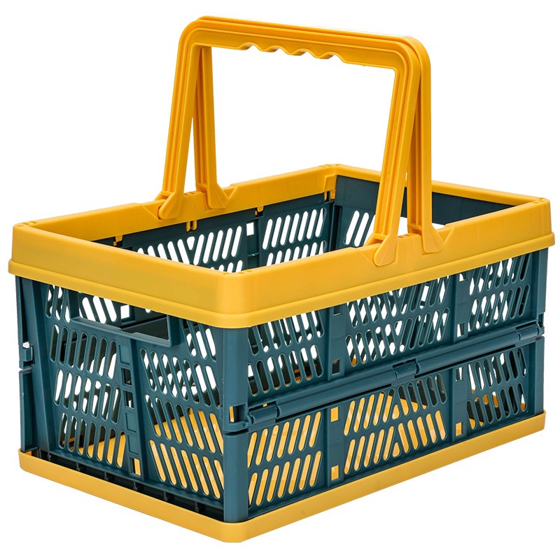 Giỏ nhựa đựng đồ mua sắm gấp gọn - màu ngẫu nhiên - 1 cái