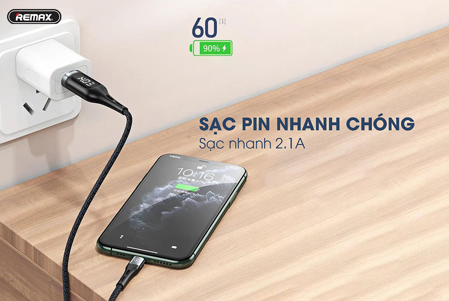 Cáp Sạc Nhanh REMAX RC-096I, Công Suất Sạc 18W - Hàng Chính Hãng