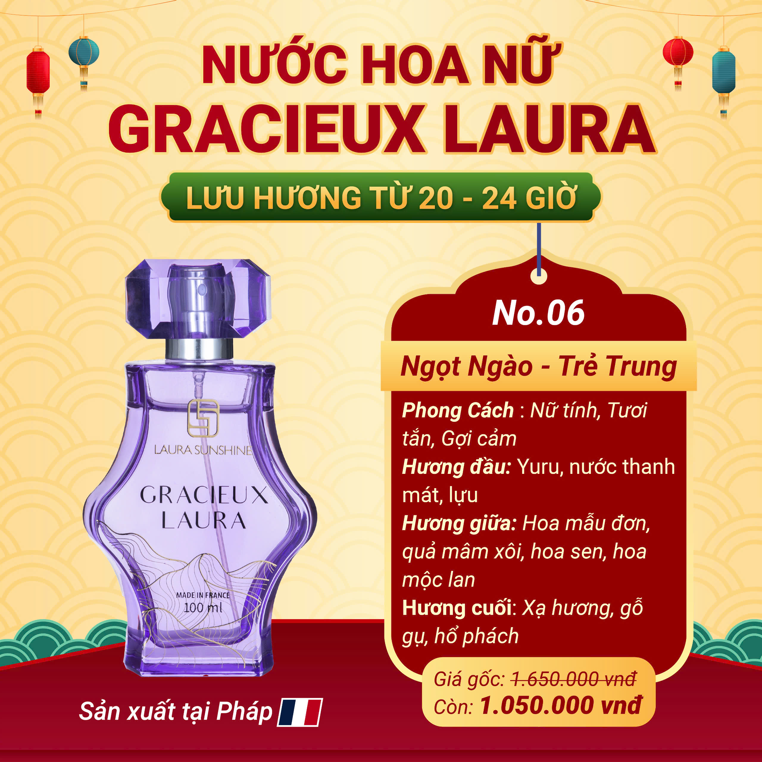 [Tặng Quà - Trợ giá 600K] Combo Nước hoa Laura Sunshine 5 MÙI HƯƠNG MỚI 100ml 2025 - Chính hãng Nhật Kim Anh