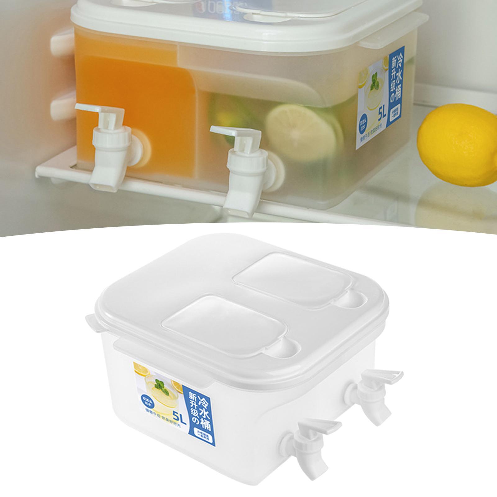 5L Beverage Dispenser Water Drink Bucket With Lid and Faucet Refrigerator
