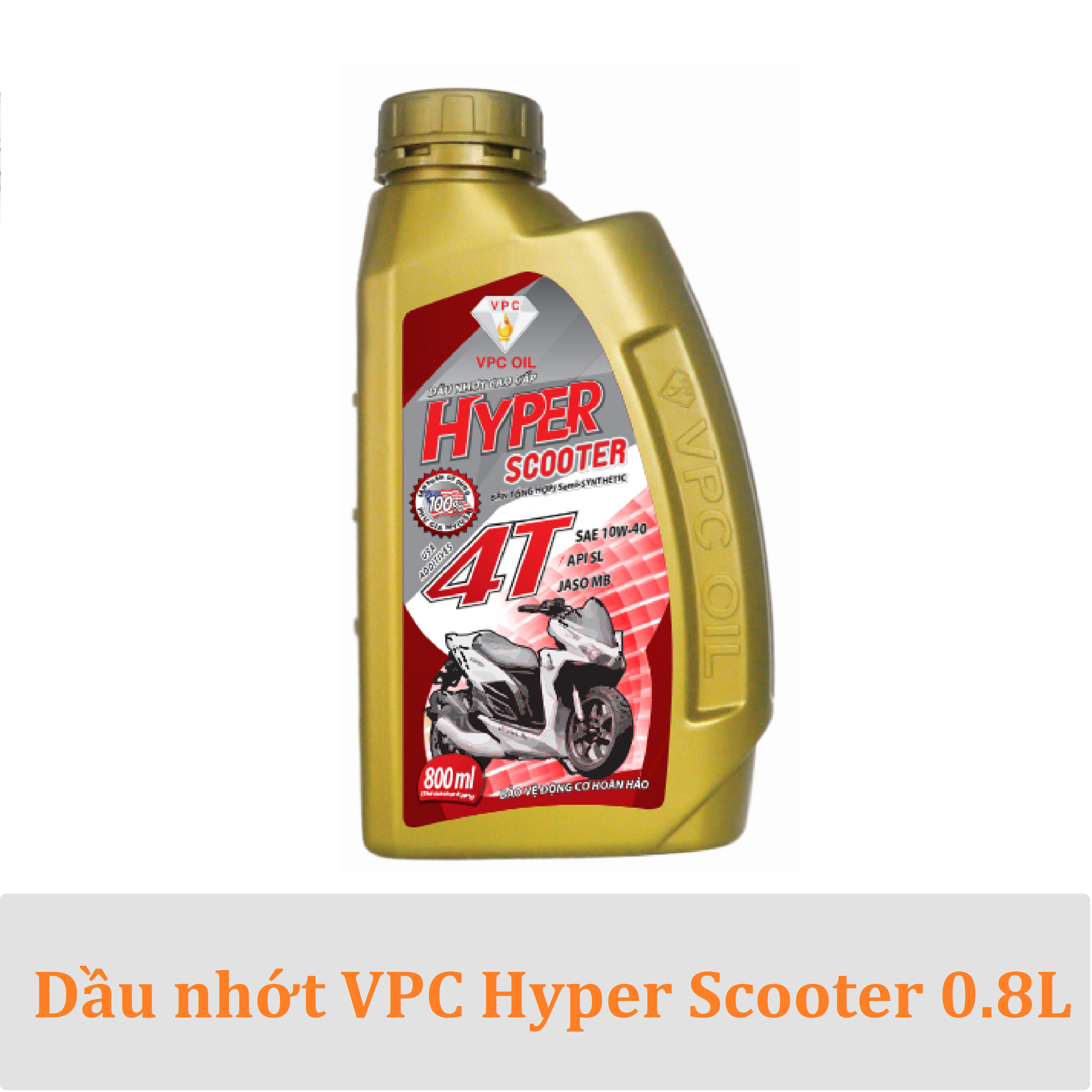 Combo dầu nhớt xe tay ga bán tổng hợp VPC Hyper Scooter 10W40 (0.8L)