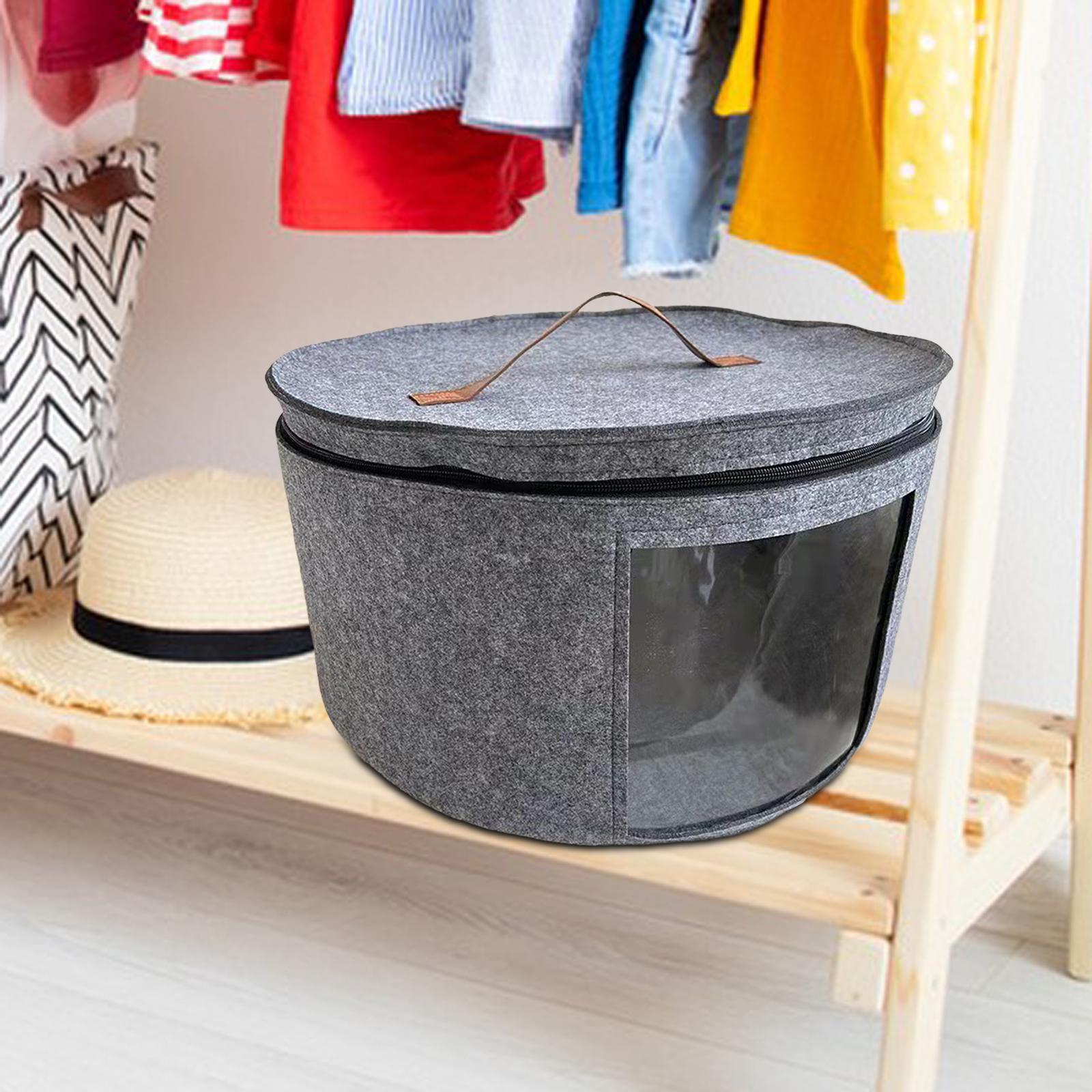 Storage Bucket with Dust Proof Lid Folding for Towels Bookshelf Bedroom
