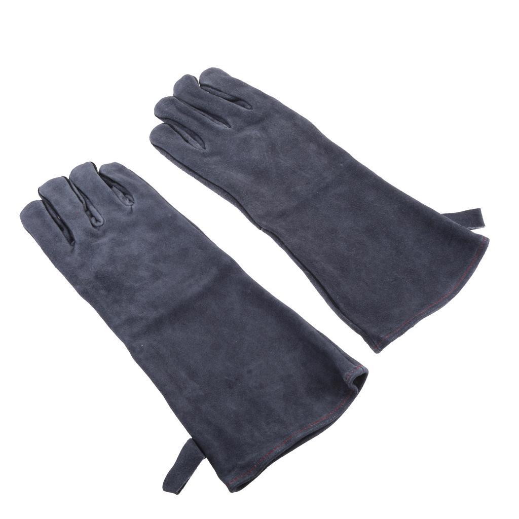 Grey Welding Gloves Heat Resistant Welder Gloves Working Safety Workwear