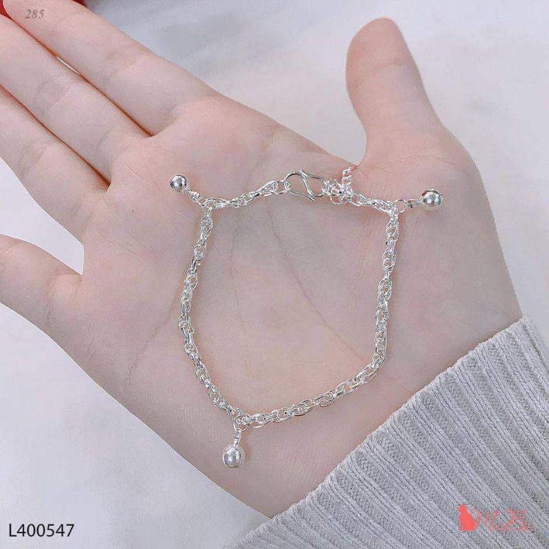 LẮC TAY KÉP BẠC DÀY DẶN- LẮC BẠC TREO CHUÔNG