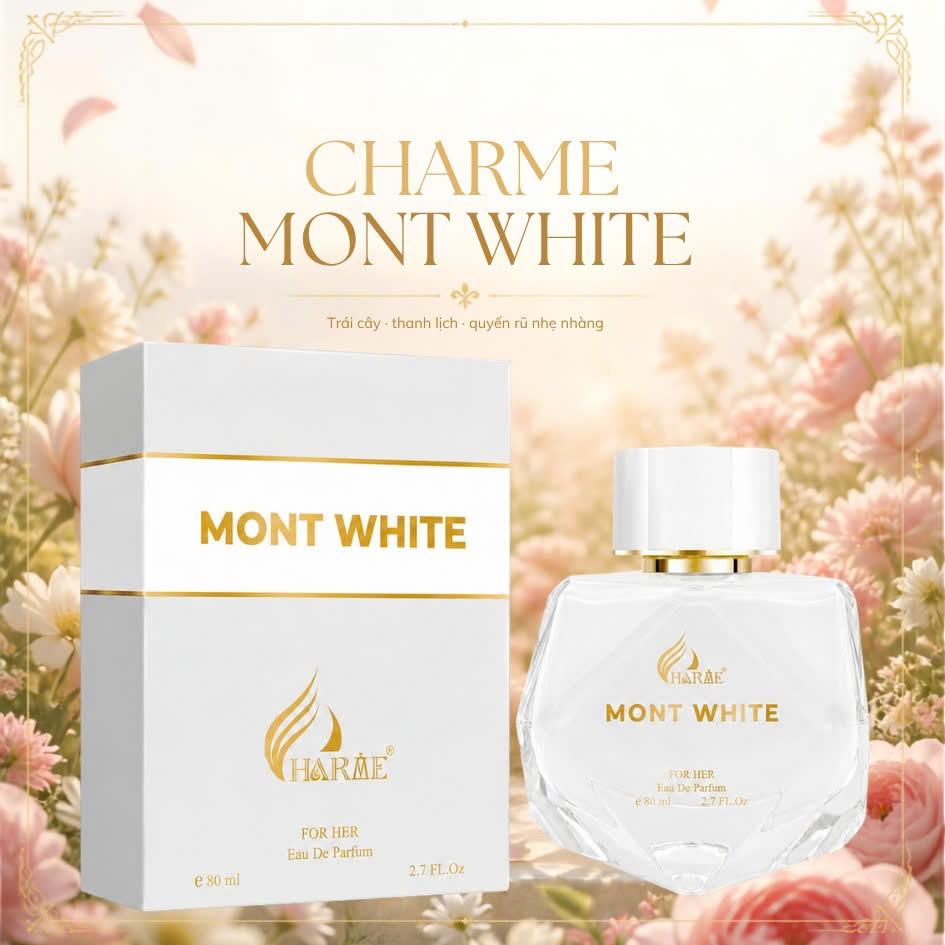 Nước Hoa Nữ Charme Mont White 80ml Chính Hãng – Eau De Parfum – Thanh Lịch, Nữ Tính, Lưu Hương 7–12 Giờ