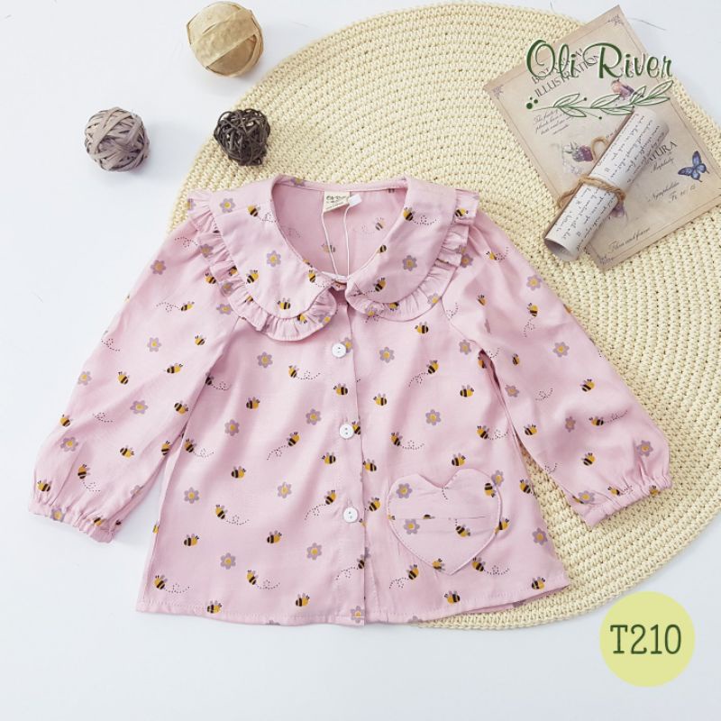 Bộ pijama dài tay chất thô đũi cho bé gái 1-10 tuổi