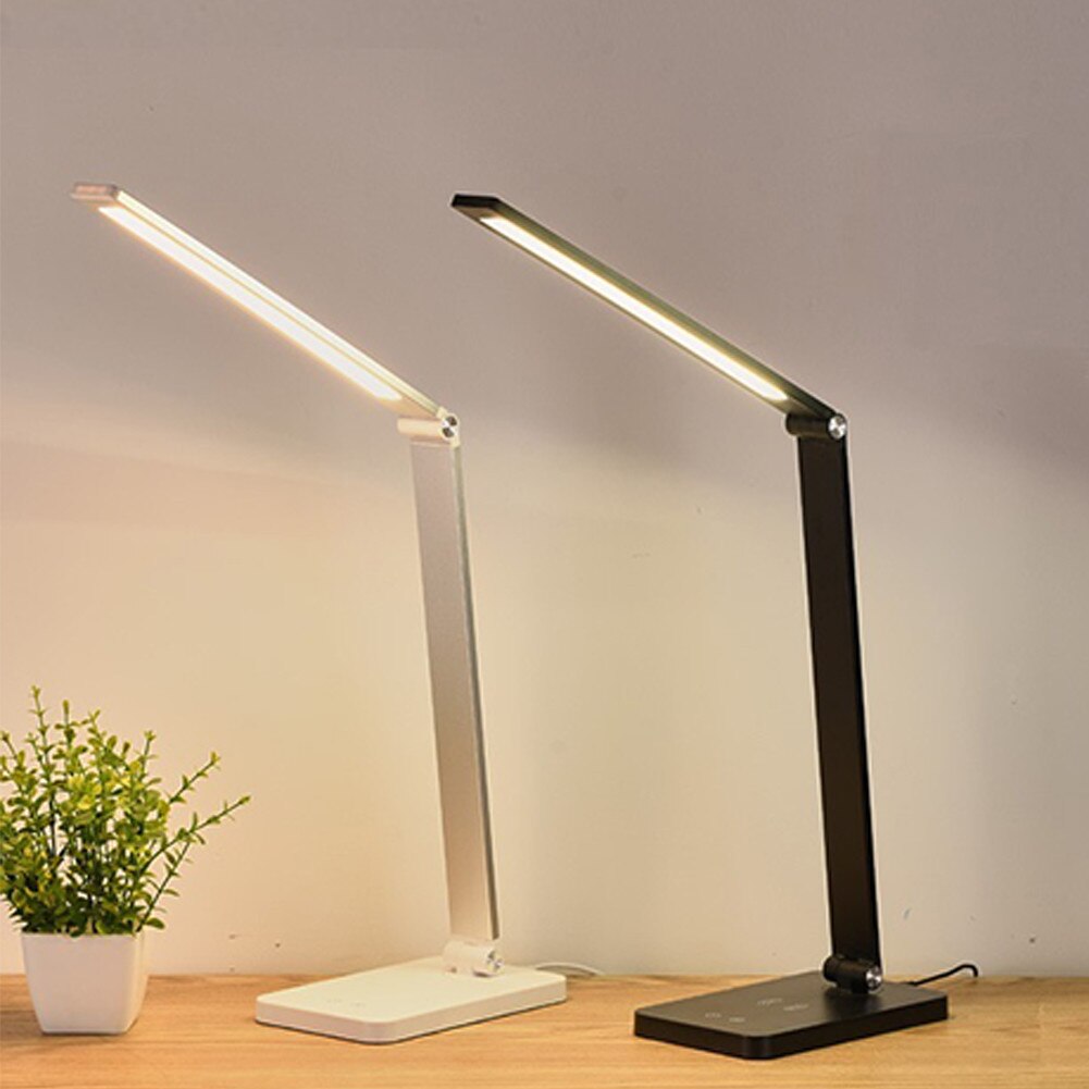 Đèn Bàn Học Đọc Sách, Làm Việc Đèn LED Chống Cận, Đèn Ngủ, Cảm Ứng Nhôm Cao Cấp eLights Độ Sáng 700Lumen, 3 Cấp Độ Sáng, 5 Chế Độ Màu, Có Cổng Sạc USB Cho Điện Thoại