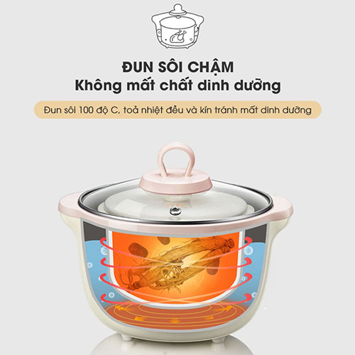 Nồi nấu chậm đa năng kèm lồng hấp Bear DDZ-D16J3 1.6L - Hàng Chính Hãng