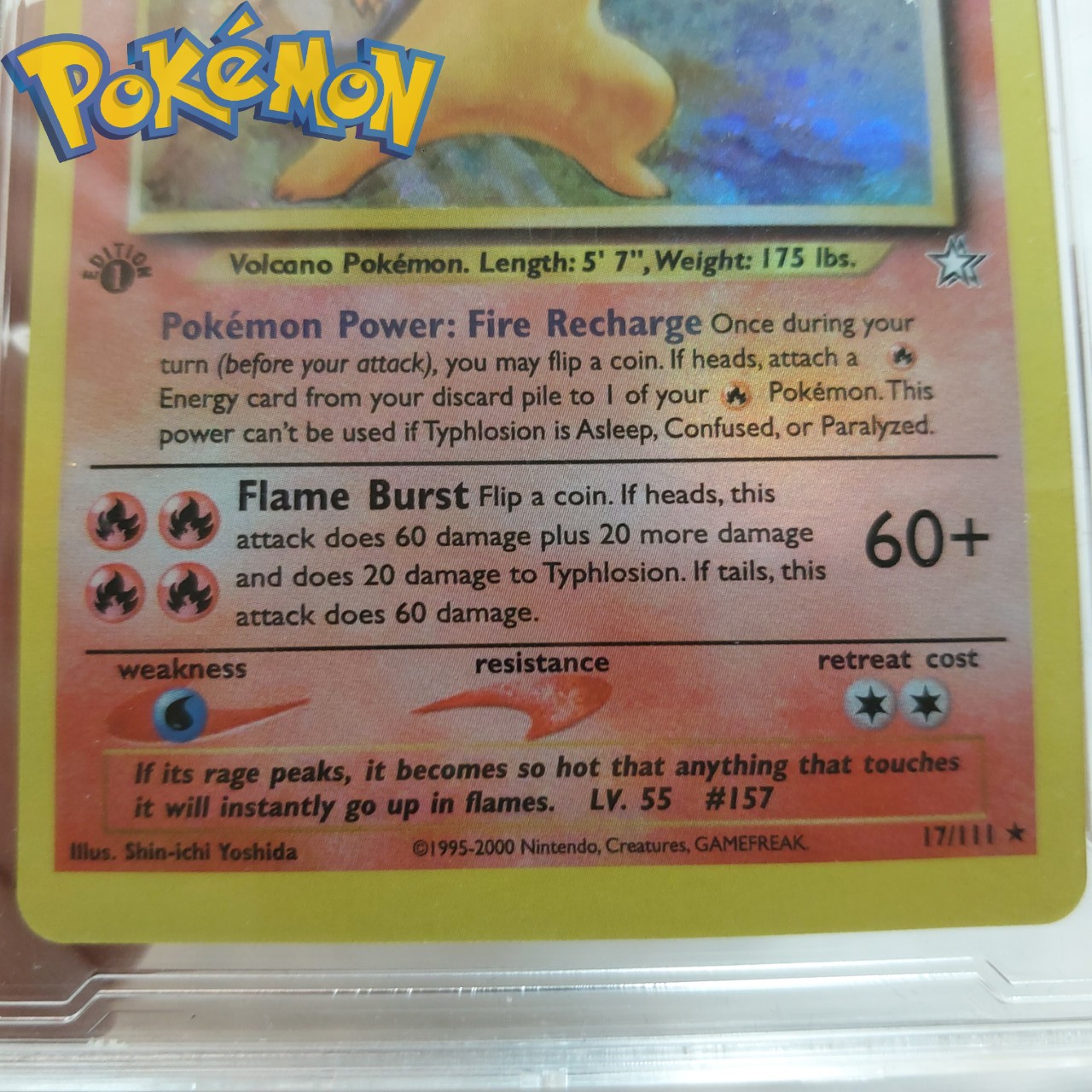 Typhlosion 17 111 Thẻ nitendo 1995 Pokémon sóc lua tiến hóa cấp 3 1459 d7 10