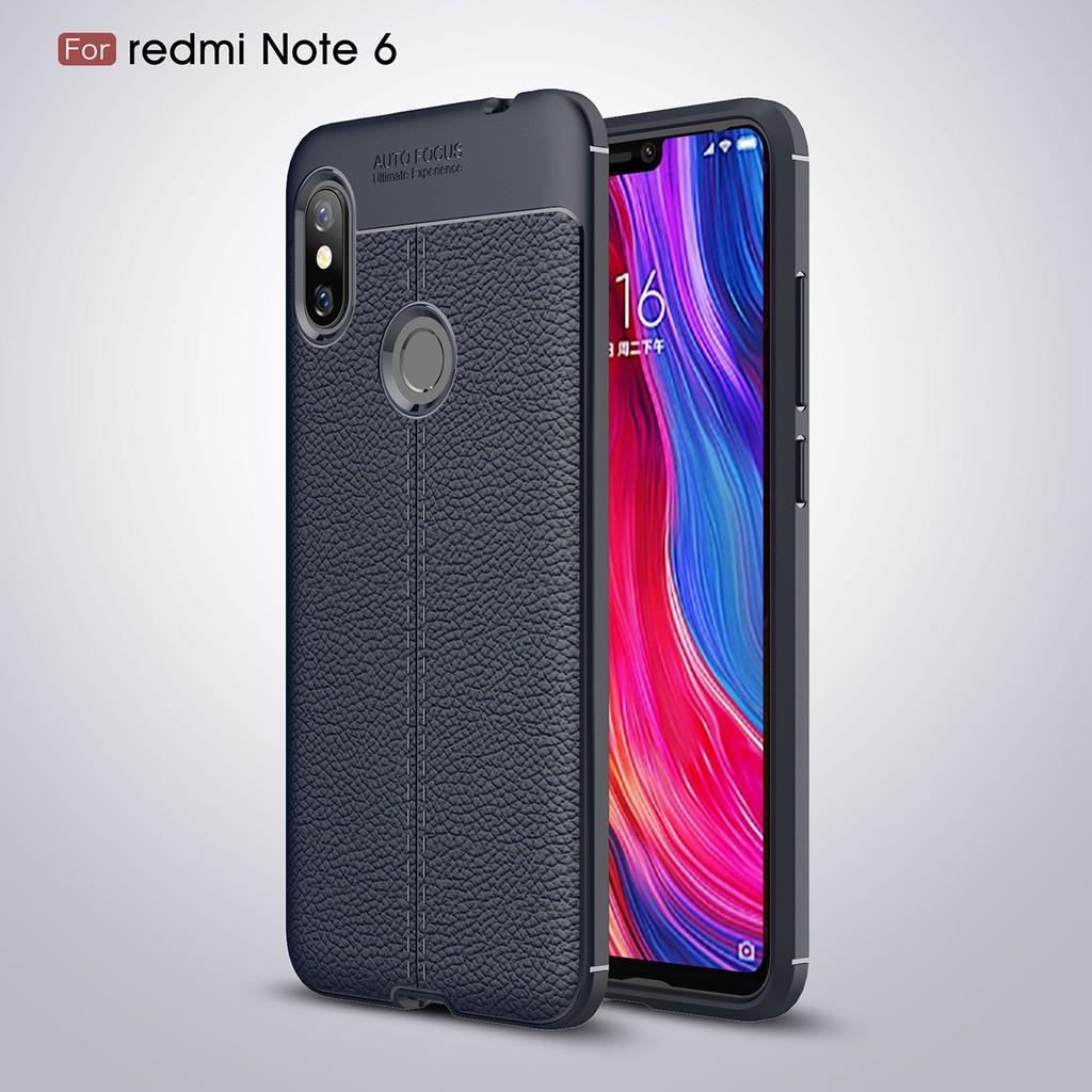 Ốp lưng Xiaomi Redmi Note 6 Pro silicon giả da Auto Focus
