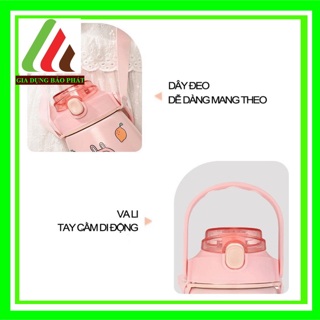 Bình giữ nhiệt có ống hút,cute cốc giữ nhiệt 1000ml Bình đựng nước có 304 Cốc rơm bằng thép