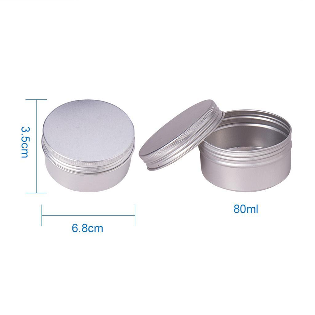 25Pc Aluminum Tin Storage Pot Candles Salves Containers Screw Lid 100ml 80ml
