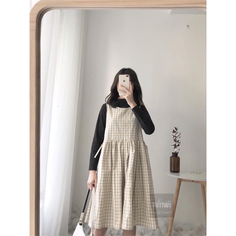 VÁY 3 LỖ CARO RÚT EO