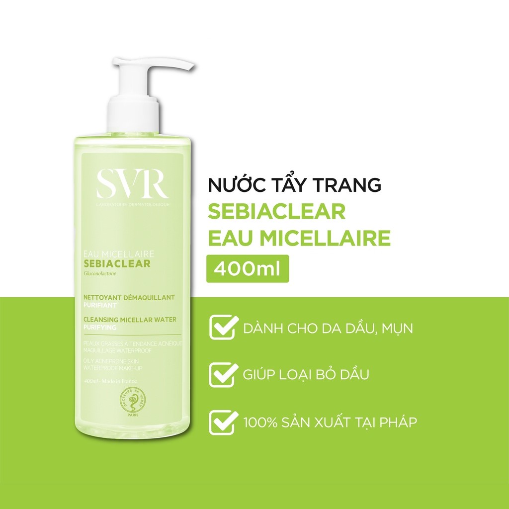 Sữa Rửa Mặt Dạng Gel Dành Cho Da Nhờn Mụn SVR Sebiaclear Gel Moussant 400ml