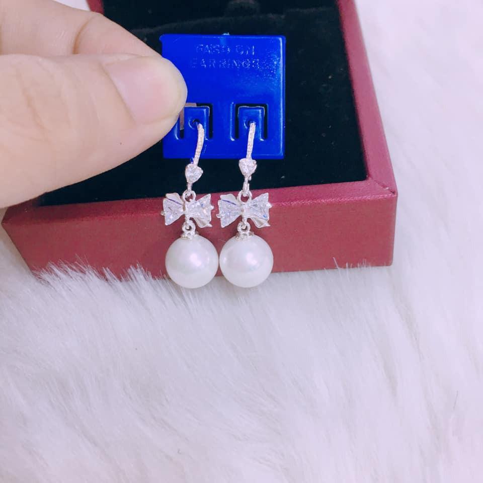 BÔNG TAI NƠ GẮN HẠT XINH XẮN