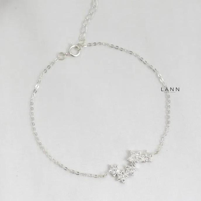 Lắc tay mặt dải sao đá S925 LANN