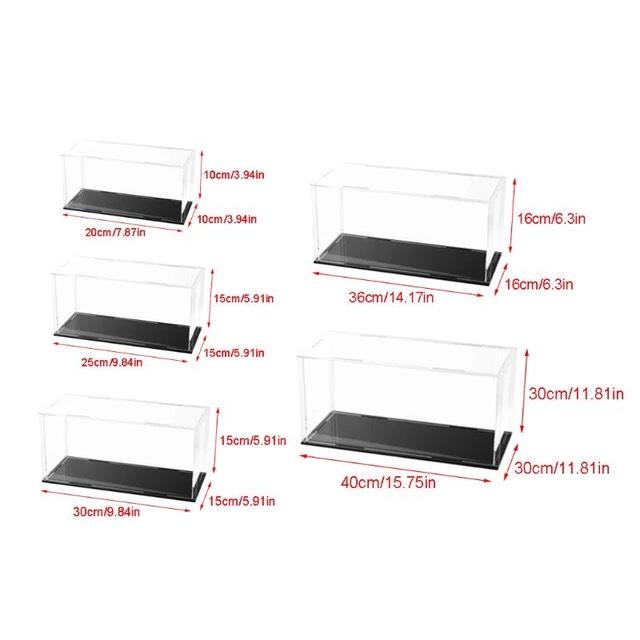 55 Size Chiều cao 25 30 35, dày 3mm, Hộp Mica trưng bày sản phẩm mô hình, đồ sưu tầm, chống bụi, dạng lắp ráp - 10x20cm