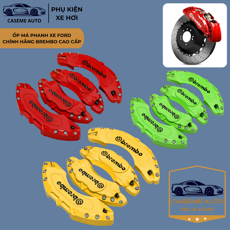 Ốp Má Phanh Brembo Bắt Bas Ford Everest / Territory – Ốp Phanh Brembo Trang Trí Thể Thao, Ốp Heo Dầu Ô Tô Cao Cấp - Hàng Chính Hãng
