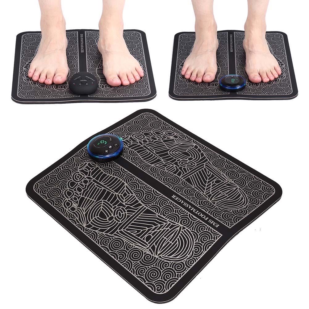 Tấm thảm massage chân xung điện EMS  cáp sạc USB ,có đèn Led hiển thị với các chế độ khác nhau giúp thư giãn thoải mái cho bàn chân và chân giúp lưu thông máu và giảm cứng cơ phù hợp với người lao động , lớn tuổi , tập thể thao , nhỏ gọn dễ mang theo