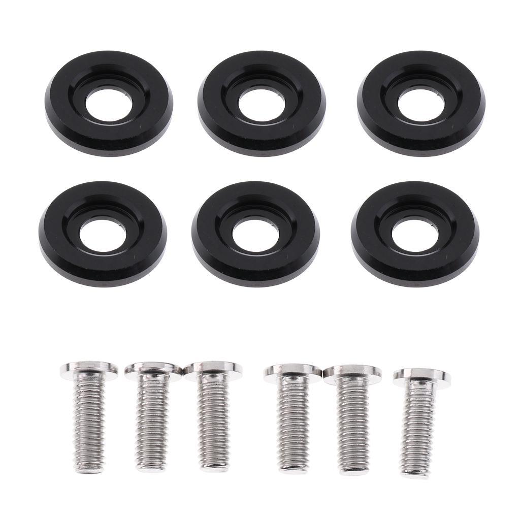 6 Sets Aluminum Alloy M6 x 18mm Washer Engine Bay Screw Black